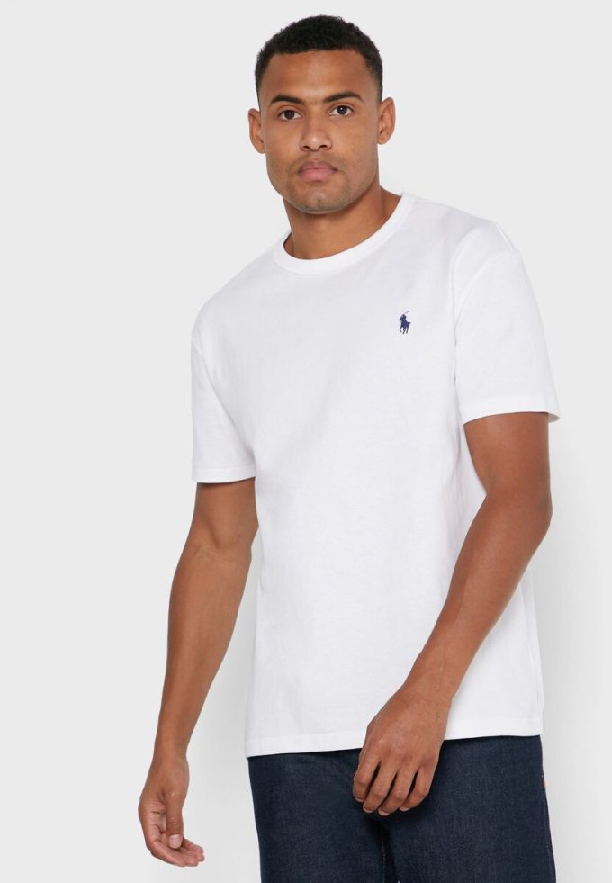 White Men’s Ralph Lauren Essential Crew Neck T Shirts White Men’s Ralph Lauren Essential Crew Neck T Shirts