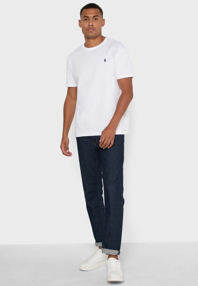 White Men’s Ralph Lauren Essential Crew Neck T Shirts White Men’s Ralph Lauren Essential Crew Neck T Shirts