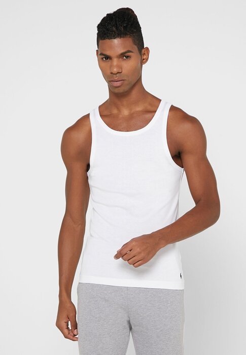 White Men’s Ralph Lauren Essential Crew Neck Vest White Men’s Ralph Lauren Essential Crew Neck Vest