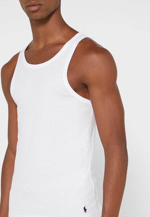 White Men’s Ralph Lauren Essential Crew Neck Vest White Men’s Ralph Lauren Essential Crew Neck Vest