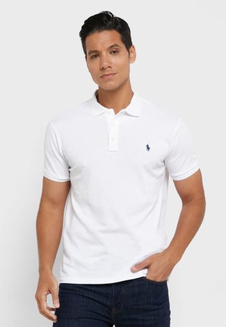 White Men’s Ralph Lauren Essential Polo Shirts