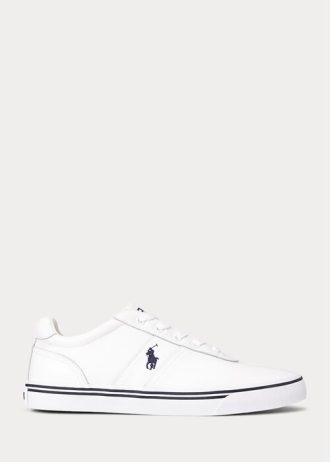 White Men’s Ralph Lauren Hanford Leather Sneakers