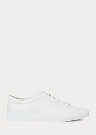 White Men’s Ralph Lauren Jermain Leather Sneakers
