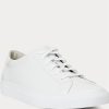 White Men’s Ralph Lauren Jermain Leather Sneakers