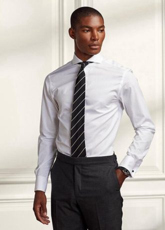White Men’s Ralph Lauren Keaton Poplin Formal  Shirts