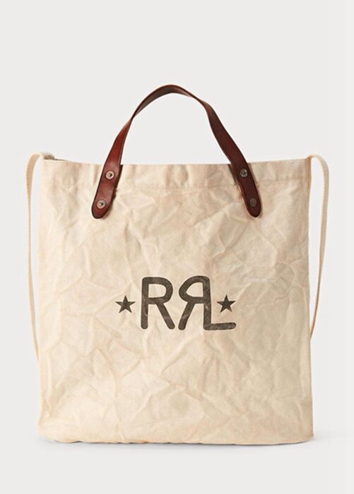 White Men’s Ralph Lauren Logo Canvas Market Tote Bags White Men’s Ralph Lauren Logo Canvas Market Tote Bags