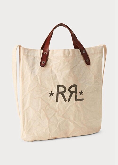 White Men’s Ralph Lauren Logo Canvas Market Tote Bags White Men’s Ralph Lauren Logo Canvas Market Tote Bags