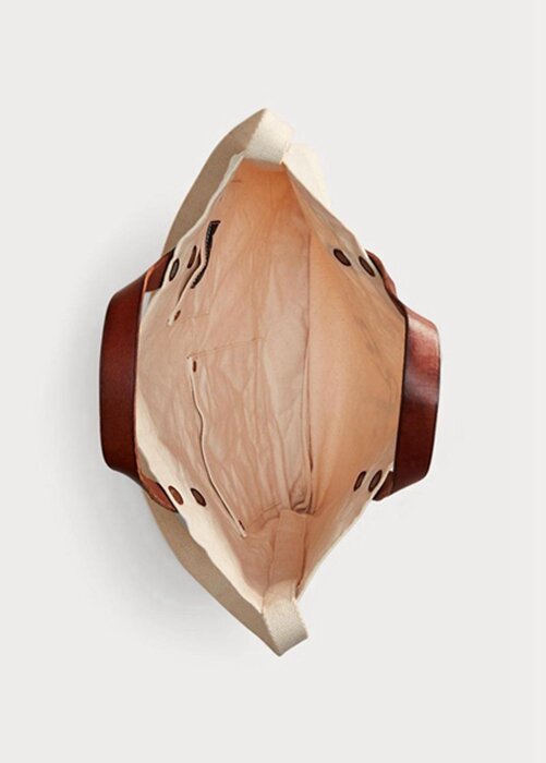 White Men’s Ralph Lauren Logo Canvas Market Tote Bags White Men’s Ralph Lauren Logo Canvas Market Tote Bags