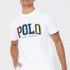 White Men’s Ralph Lauren Logo Crew Neck T Shirts
