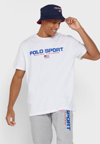 White Men’s Ralph Lauren Logo Crew Neck T Shirts