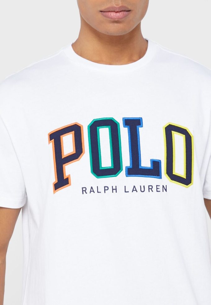 White Men’s Ralph Lauren Logo Crew Neck T Shirts