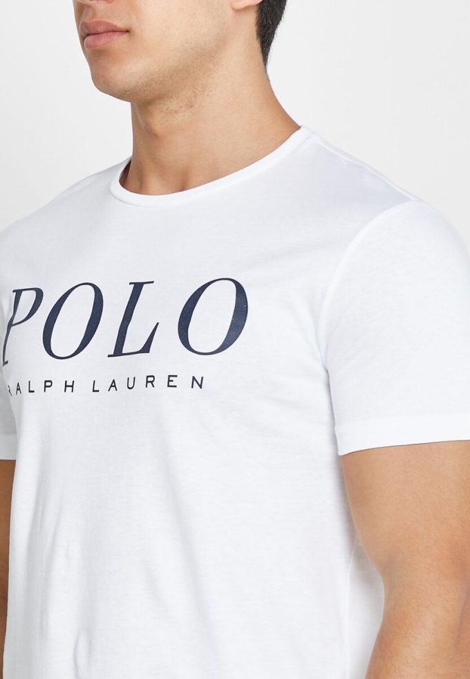 White Men’s Ralph Lauren Logo Crew Neck T Shirts