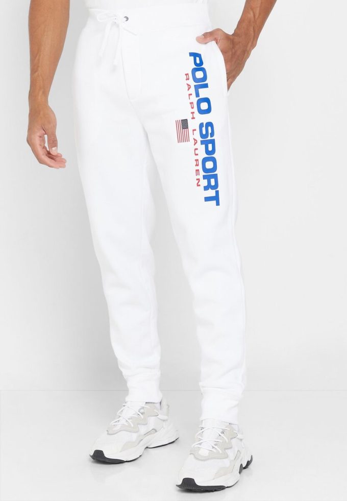 White Men’s Ralph Lauren Logo Sweatpants White Men’s Ralph Lauren Logo Sweatpants