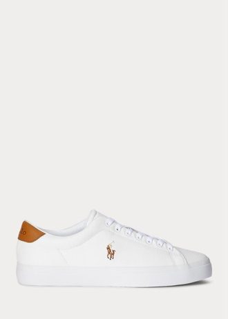 White Men’s Ralph Lauren Longwood Leather Sneakers