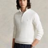 White Men’s Ralph Lauren Mesh-knit Cotton Quarter-zip Jumper  Sweaters