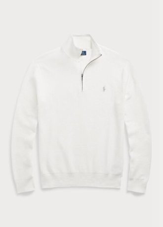 White Men’s Ralph Lauren Mesh-knit Cotton Quarter-zip Jumper  Sweaters