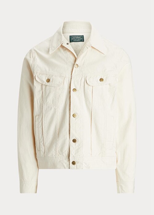 White Men’s Ralph Lauren Polo Bear Embroidered Trucker Jackets White Men’s Ralph Lauren Polo Bear Embroidered Trucker Jackets