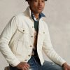 White Men’s Ralph Lauren Polo Bear Embroidered Trucker Jackets White Men’s Ralph Lauren Polo Bear Embroidered Trucker Jackets