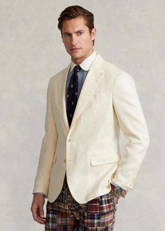 White Men’s Ralph Lauren Polo Soft Linen Suit Blazers