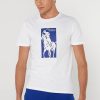 White Men’s Ralph Lauren Printed Crew Neck T Shirts