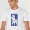 White Men’s Ralph Lauren Printed Crew Neck T Shirts