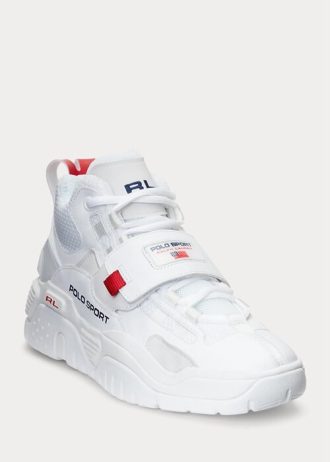 White Men’s Ralph Lauren PS100 High-Top Sneakers