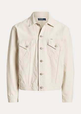 White Men’s Ralph Lauren Relaxed Fit Canvas Trucker Jackets
