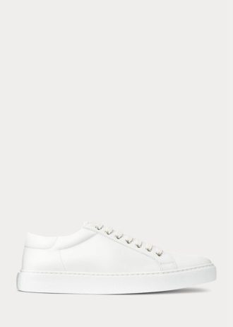 White Men’s Ralph Lauren Severn Calfskin Sneakers