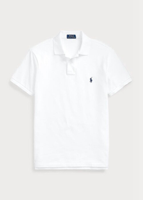 White Men’s Ralph Lauren Slim Fit Mesh Polo Shirts White Men’s Ralph Lauren Slim Fit Mesh Polo Shirts
