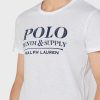White Men’s Ralph Lauren Slogan Crew Neck T Shirts White Men’s Ralph Lauren Slogan Crew Neck T Shirts