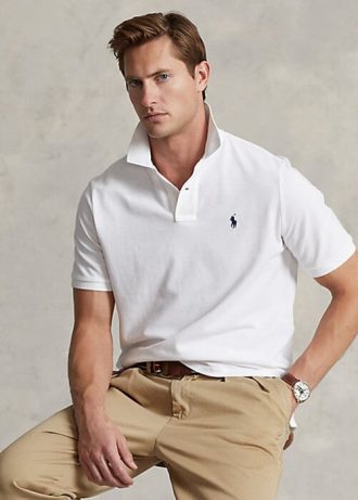 White Men’s Ralph Lauren The Iconic Mesh Polo Shirts