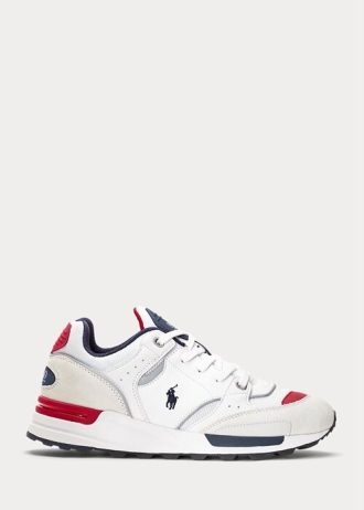 White Men’s Ralph Lauren Trackster 200 Sneakers