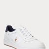 White / Navy Men’s Ralph Lauren Court Leather Low-Top Sneakers White / Navy Men’s Ralph Lauren Court Leather Low-Top Sneakers