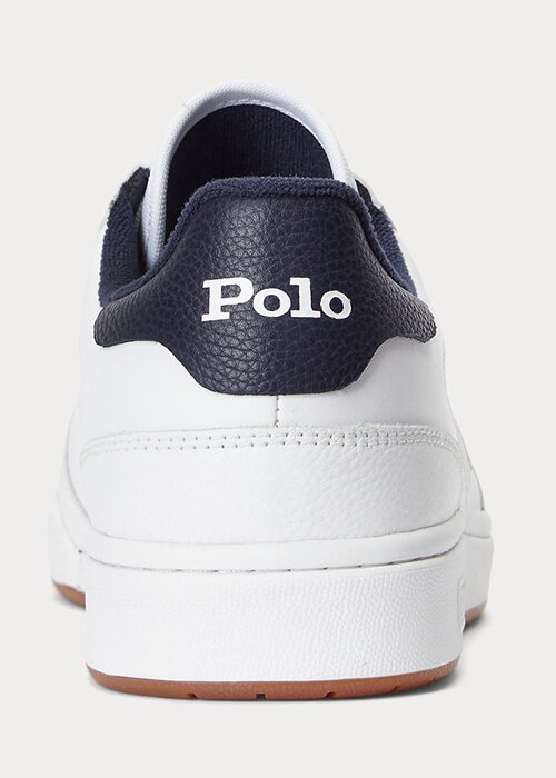 White / Navy Men’s Ralph Lauren Court Leather Low-Top Sneakers White / Navy Men’s Ralph Lauren Court Leather Low-Top Sneakers