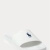 White / Navy Men’s Ralph Lauren Signature Pony Slippers