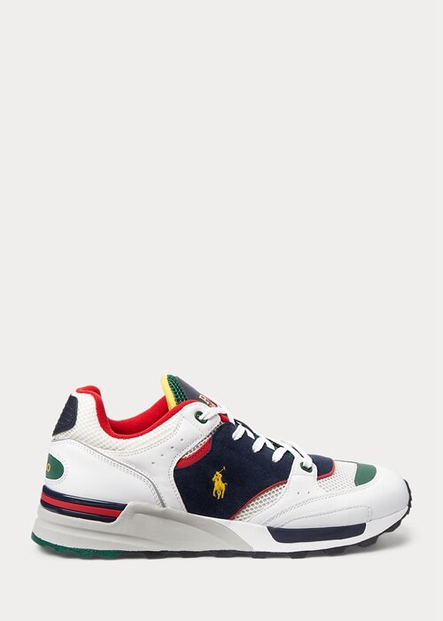 White / Navy Men’s Ralph Lauren Trackster 200 Sneakers White / Navy Men’s Ralph Lauren Trackster 200 Sneakers