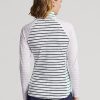 White / Navy / Pink Women’s Ralph Lauren Striped Stretch Jersey Sweatshirts