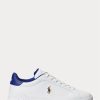 White / Royal Men’s Ralph Lauren Heritage Court II Leather Sneakers