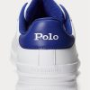 White / Royal Men’s Ralph Lauren Heritage Court II Leather Sneakers