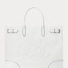White/White Women’s Ralph Lauren Eyelet Canvas Large Devyn Tote Bags White/White Women’s Ralph Lauren Eyelet Canvas Large Devyn Tote Bags