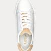 White Women’s Ralph Lauren Angeline IV Action Leather Sneakers