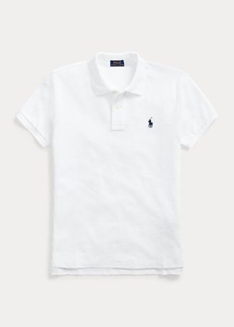 White Women’s Ralph Lauren Classic Fit Mesh Polo Shirts