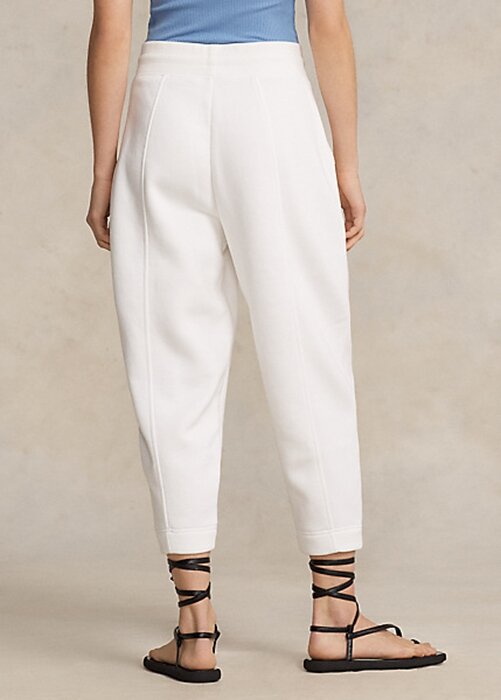 White Women’s Ralph Lauren Cotton-Blend-Fleece Carrot Sweatpants White Women’s Ralph Lauren Cotton-Blend-Fleece Carrot Sweatpants