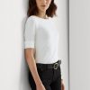 White Women’s Ralph Lauren Cotton Boatneck   Tops