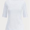 White Women’s Ralph Lauren Cotton Boatneck   Tops