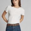 White Women’s Ralph Lauren Cotton Jersey Crewneck  T Shirts