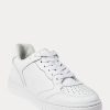 White Women’s Ralph Lauren Court Leather Sneakers