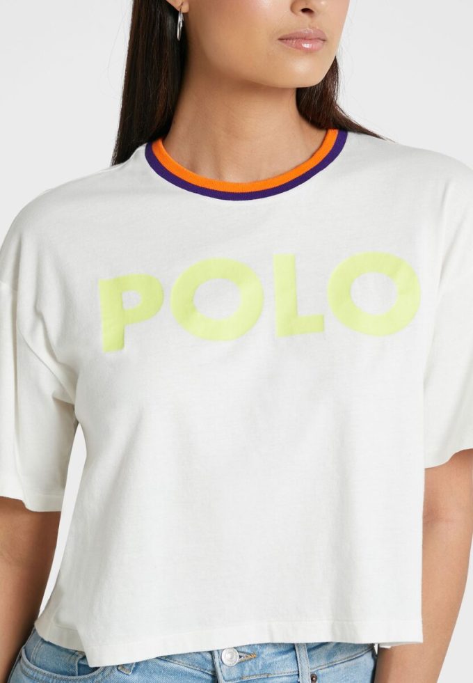 White Women’s Ralph Lauren Crew Neck Graphic T Shirts