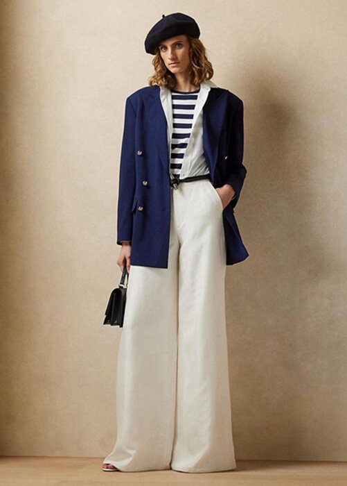 White Women’s Ralph Lauren Elaine Silk Shantung Wide-leg Pants White Women’s Ralph Lauren Elaine Silk Shantung Wide-leg Pants