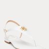 White Women’s Ralph Lauren Ellington Embossed Leather Sandals